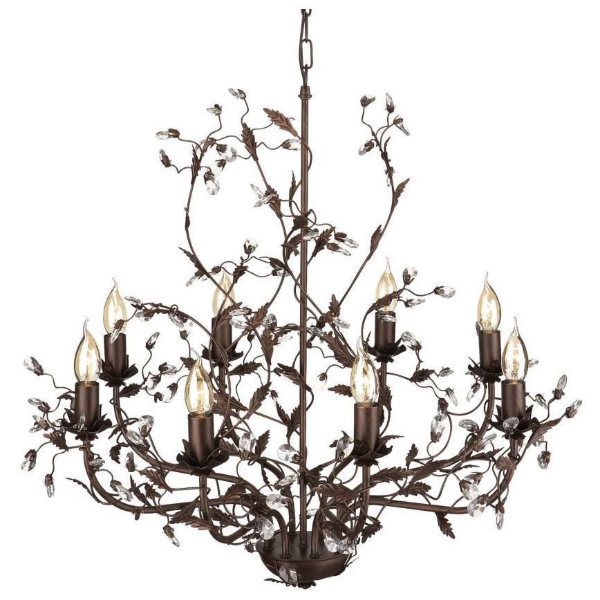 Philips Eseo 37455/86/13 - Lustr na řetězu CORELLI 8xE14/40W hnědá