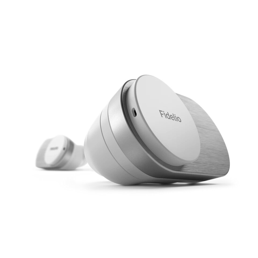 Philips Fidelio T1WT/00 - Słuchawki bezprzewodowe IPX4 2x 60 mAh + 650 mAh srebrny