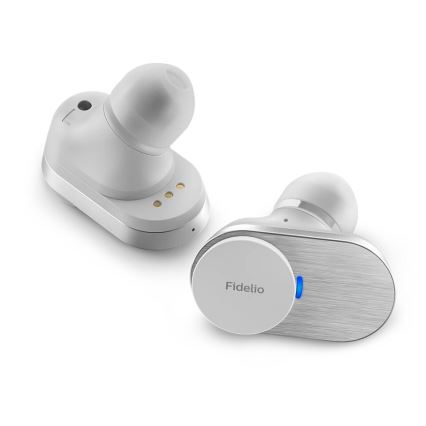 Philips Fidelio T1WT/00 - Słuchawki bezprzewodowe IPX4 2x 60 mAh + 650 mAh srebrny