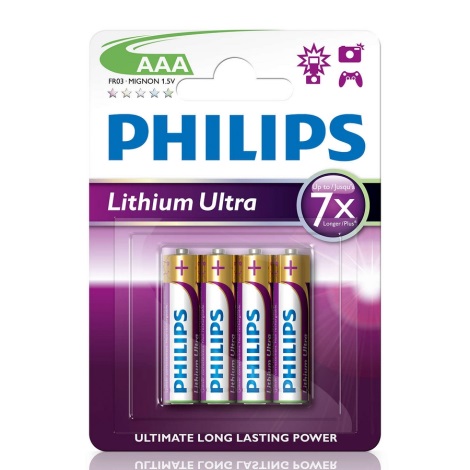 Philips FR03LB4A/10 - 4 szt. Bateria litowa AAA LITHIUM ULTRA 1,5V 800mAh