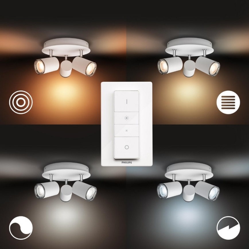 Philips - LED regulowane oświetlenie łazienkowe Hue ADORE 3xGU10/5W/230V IP44 + pilot zdalnego sterowania