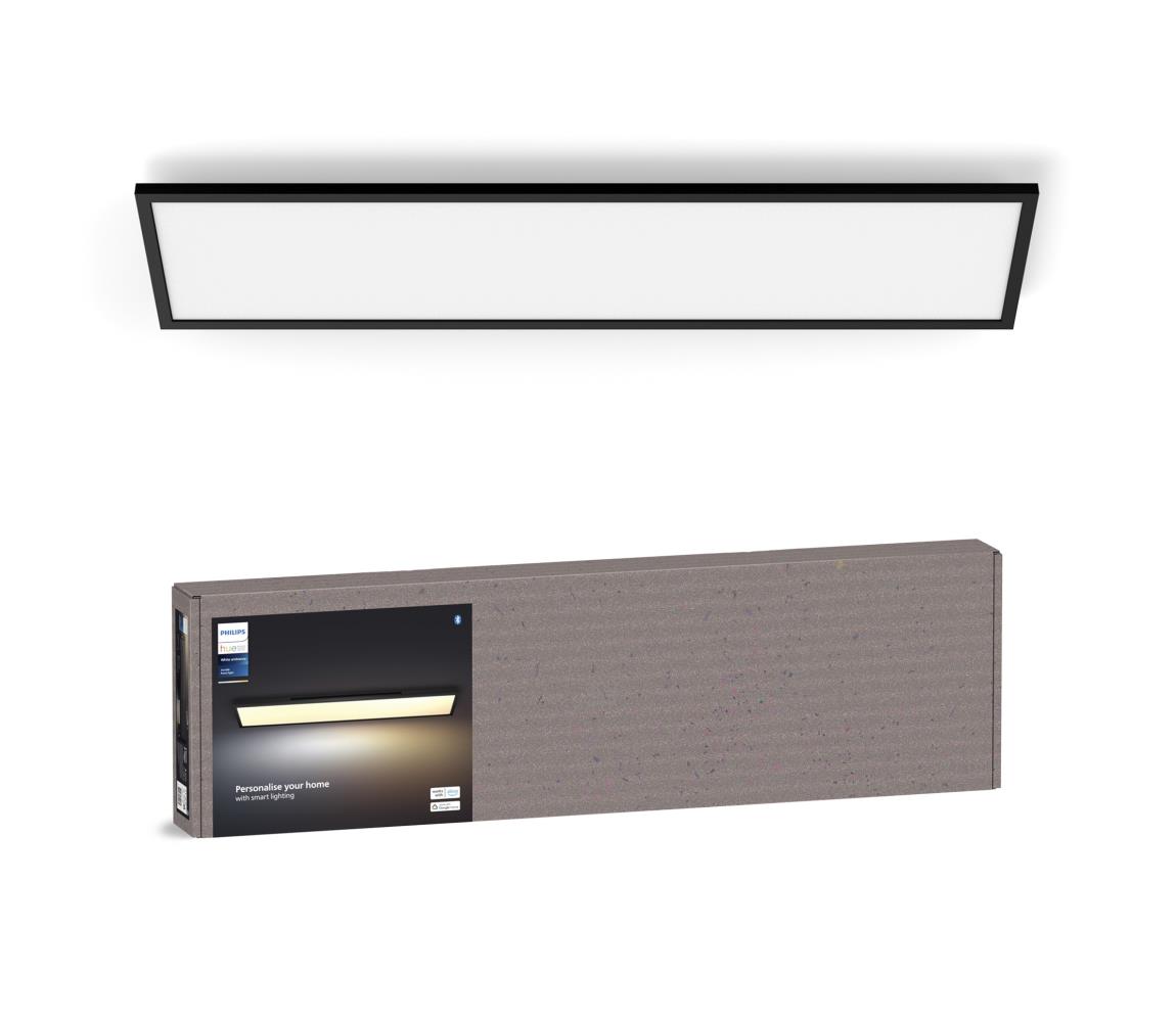 Philips Hue AURELLE LED 39W 230V 120x30 cm czarny plafon z ściemniaczem