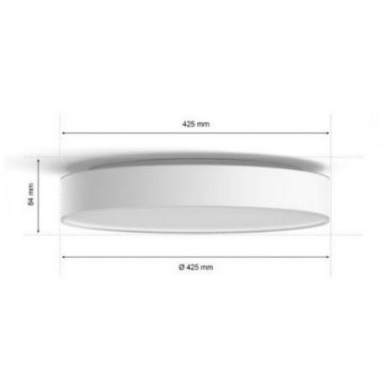 Philips - LED regulowane oświetlenie łazienkowe Hue DEVERE LED/33,5W/230V IP44 śr. 425 mm 2200-6500K + pilot zdalnego sterowania