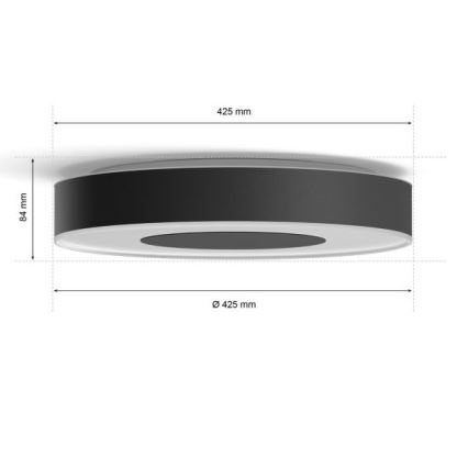 Philips - LED RGB ściemnialna oprawa sufitowa Hue INFUSE LED/52,5W/230V 2000-6500K śr. 425 mm czarna