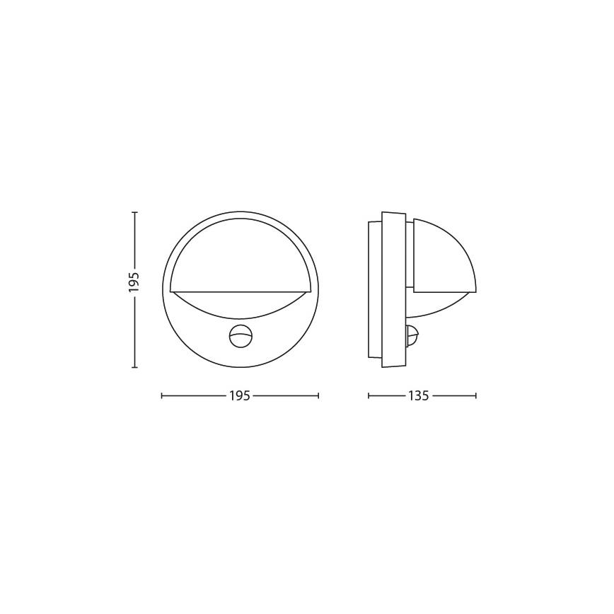 Philips - Zewnętrzna lampa ścienna z czujnikiem JUNE 1xE27/12W/230V IP44