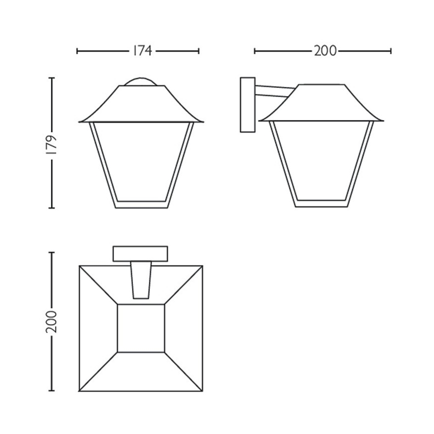 Philips - Kinkiet zewnętrzny 1xE27/60W/230V IP44