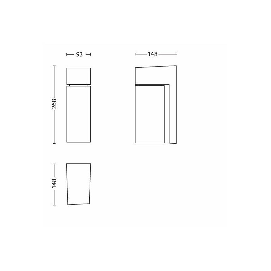 Philips - Kinkiet zewnętrzny 1xE27/23W/230V IP44 antracyt