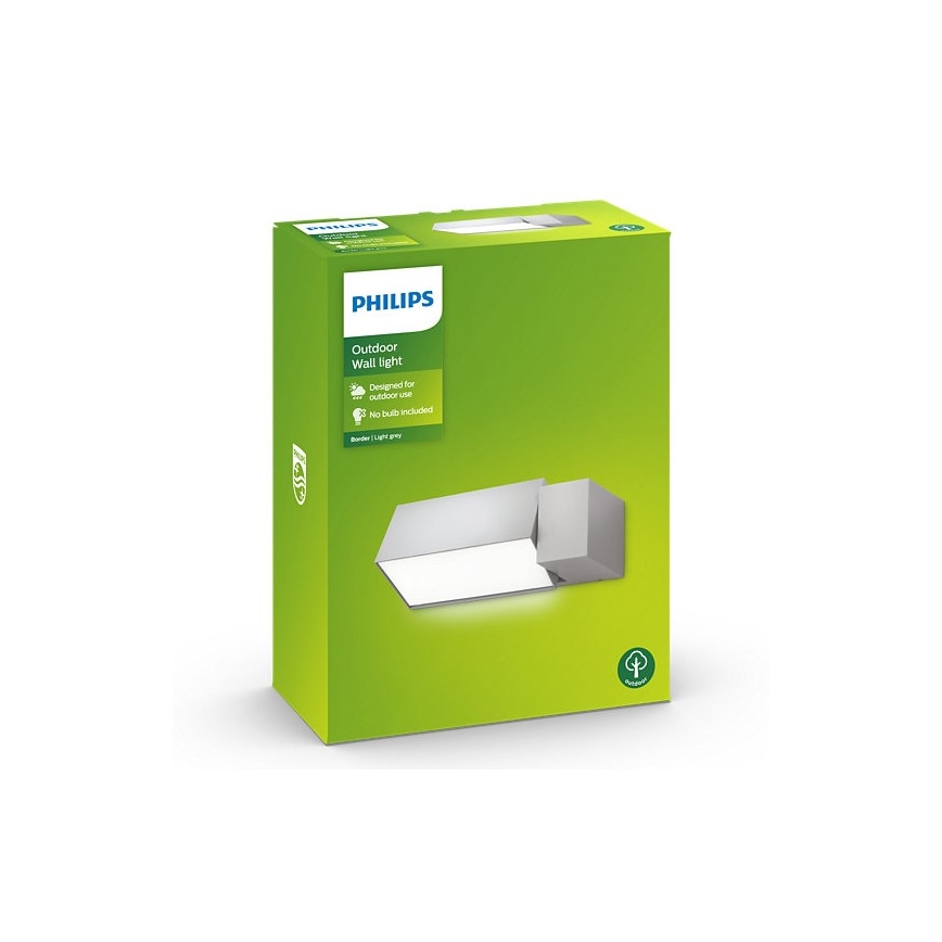 Philips - Kinkiet zewnętrzny BORDER 1xE27/23W/230V IP44 szary