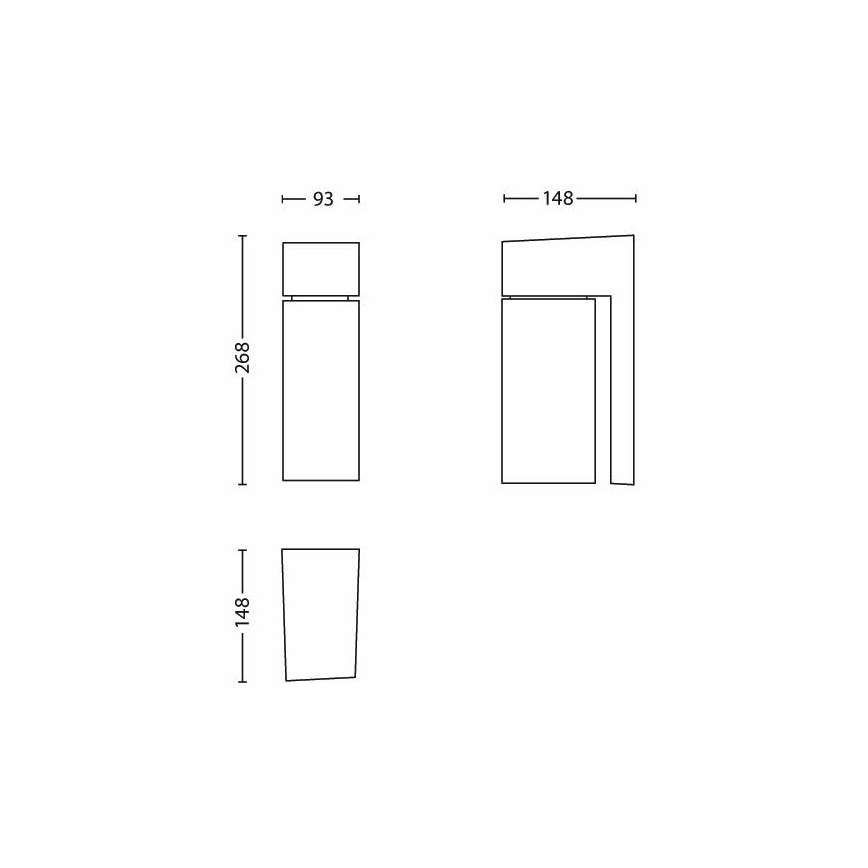 Philips - Kinkiet zewnętrzny BORDER 1xE27/23W/230V IP44 szary