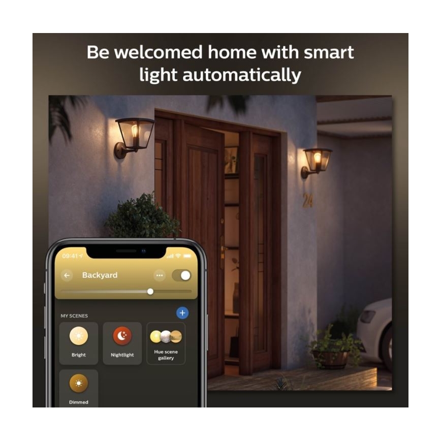 Philips - Ściemniany kinkiet zewnętrzny Hue INARA 1xE27/7W/230V Wi-Fi IP44