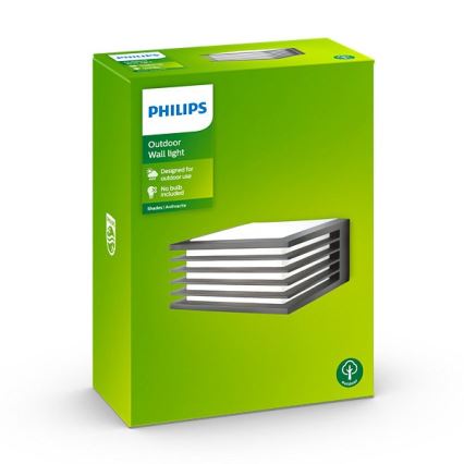 Philips - Kinkiet zewnętrzny 1xE27/15W/230V IP44 antracyt