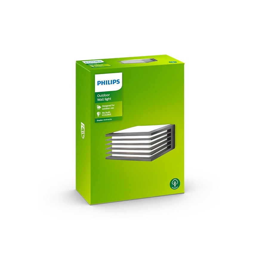 Philips - Kinkiet zewnętrzny 1xE27/15W/230V IP44 antracyt