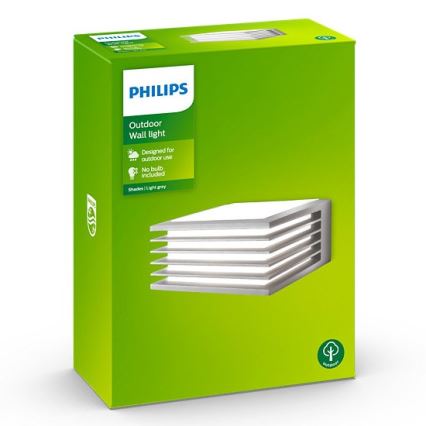 Philips - Kinkiet zewnętrzny SHADES 1xE27/15W/230V IP44 szary
