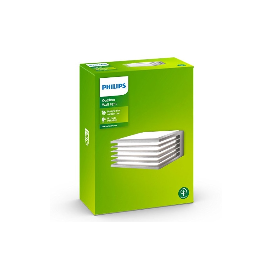 Philips - Kinkiet zewnętrzny SHADES 1xE27/15W/230V IP44 szary