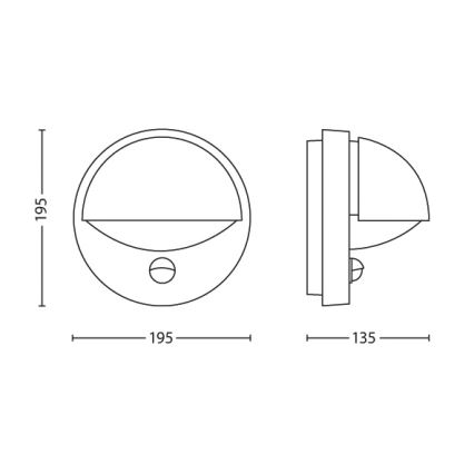 Philips - Kinkiet zewnętrzny z czujnikiem JUNE 1xE27/12W/230V IP44