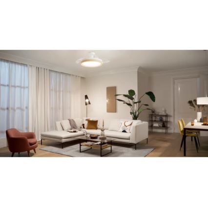 Philips - ściemnialna oprawa sufitowa LED z wentylatorem BLISS LED/35W/230V brązowa + pilot zdalnego sterowania