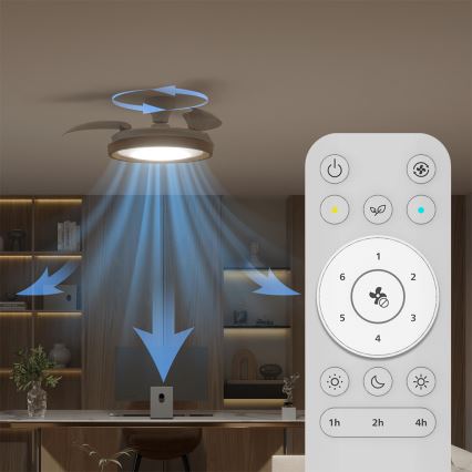 Philips - ściemnialna oprawa sufitowa LED z wentylatorem BLISS LED/35W/230V brązowa + pilot zdalnego sterowania
