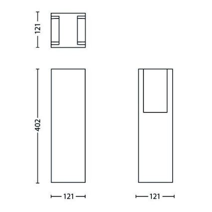 Philips - Lampa zewnętrzna BRIDGE 1xE27/14W/230V IP44 40,2 cm