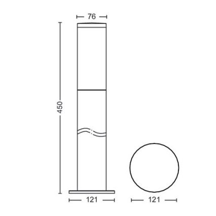 Philips - Lampa zewnętrzna 1xE27/20W/230V 45 cm IP44