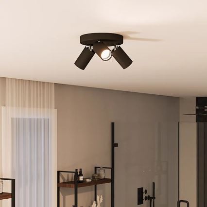 Philips - Łazienkowe oświetlenie punktowe IDRIS 3xGU10/5W/230V IP44 czarne