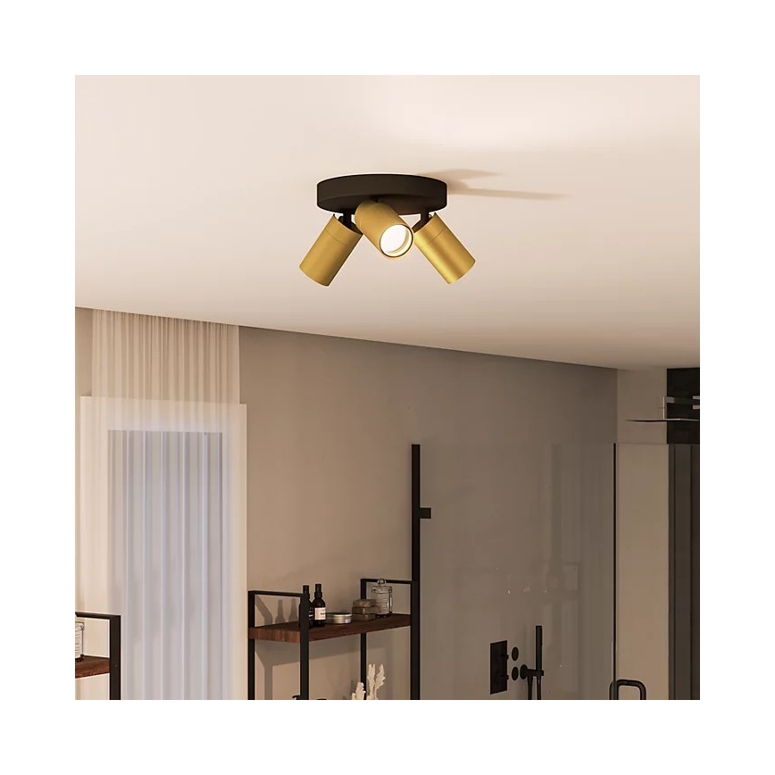 Philips - Łazienkowe oświetlenie punktowe IDRIS 3xGU10/5W/230V IP44 czarne/złote
