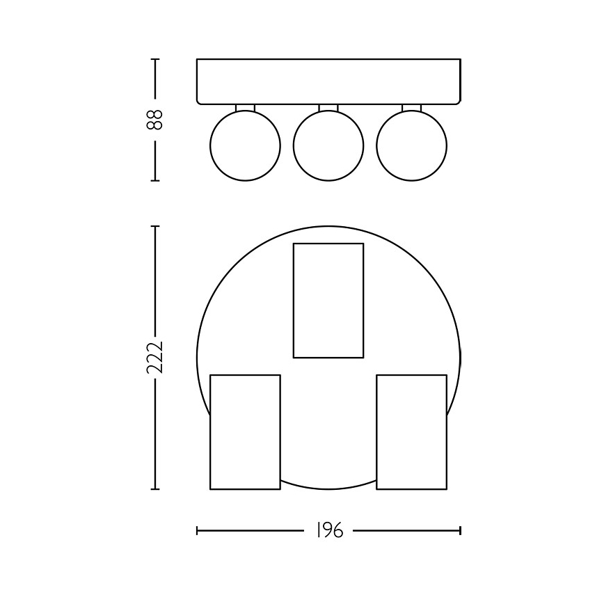 Philips - Łazienkowe oświetlenie punktowe IDRIS 3xGU10/5W/230V IP44 czarne/złote