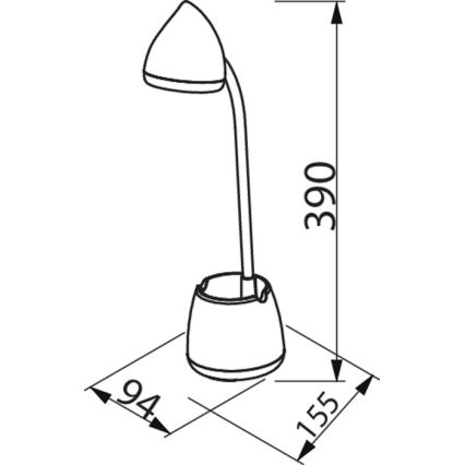 Philips - LED Ściemnialna dotykowa lampa stołowa HAT LED/4,5W/5V 3000/4000/5700K CRI 90