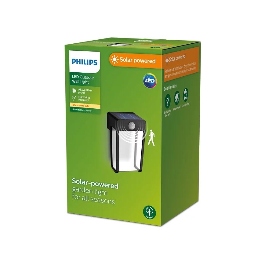Philips - LED Kinkiet solarny z czujnikiem SHROUD LED/2,3W/3,7V IP44