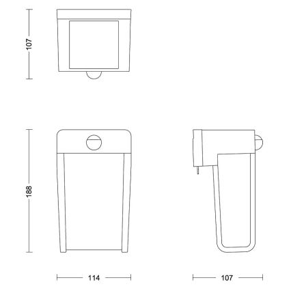 Philips - LED Kinkiet solarny z czujnikiem SHROUD LED/2,3W/3,7V IP44