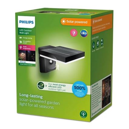 Philips - LED Kinkiet solarny z czujnikiem ZONAL LED/1,3W/3,7V IP44