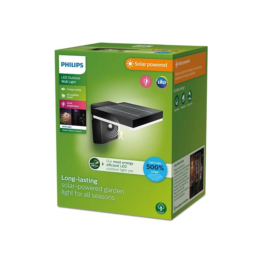 Philips - LED Kinkiet solarny z czujnikiem ZONAL LED/1,3W/3,7V IP44