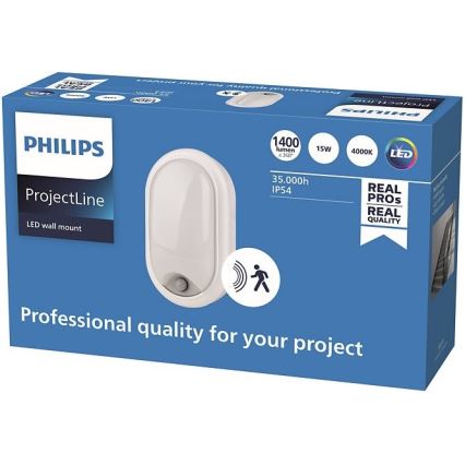 Philips - LED Kinkiet z czujnikiem PROJECTLINE LED/15W/230V IP54