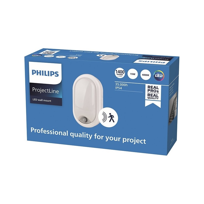 Philips - LED Kinkiet z czujnikiem PROJECTLINE LED/15W/230V IP54