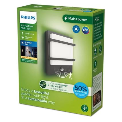 Philips - LED Kinkiet zewnętrzny z czujnikiem PETRONIA LED/3,8W/230V IP44