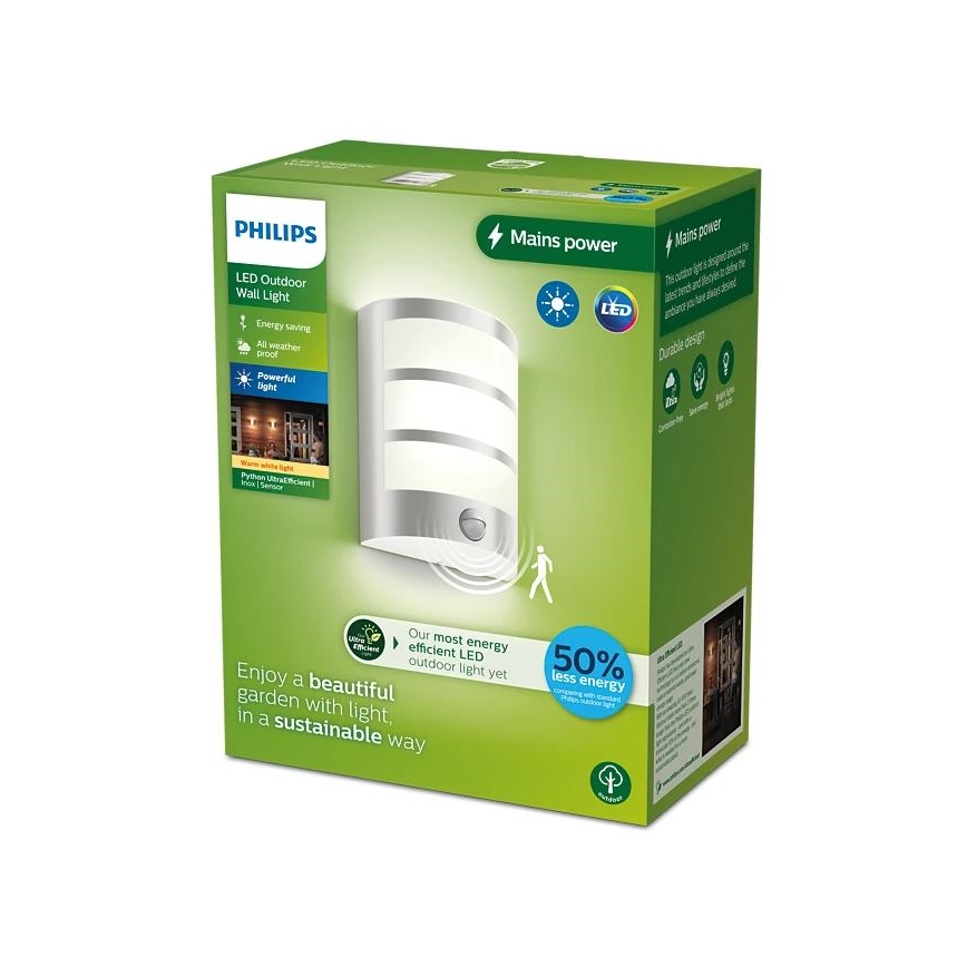 Philips - LED Kinkiet zewnętrzny z czujnikiem PYTHON LED/3,8W/230V IP44