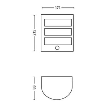 Philips - LED Kinkiet zewnętrzny z czujnikiem PYTHON LED/3,8W/230V IP44