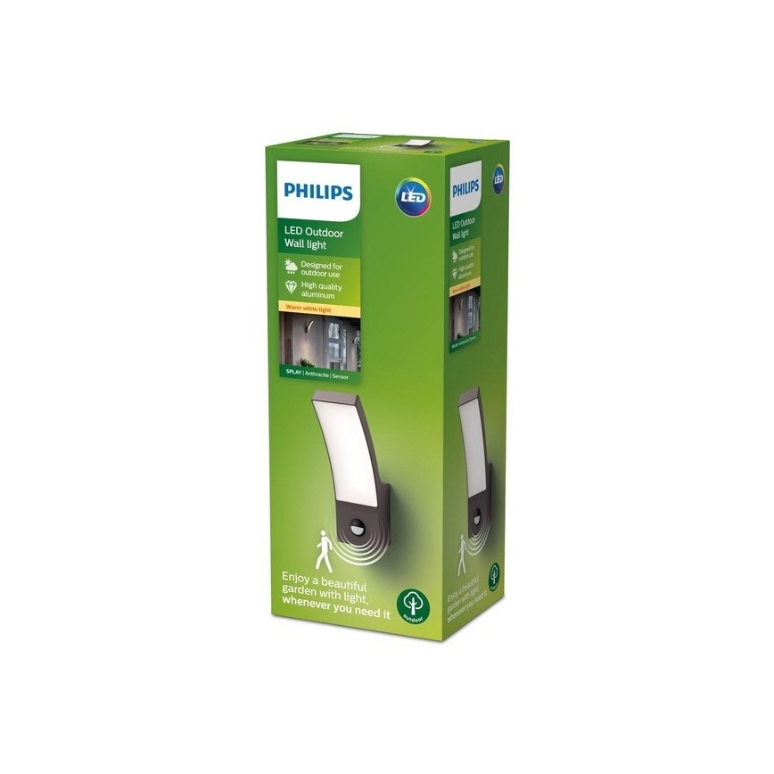 Philips - LED Kinkiet zewnętrzny z czujnikiem LED/12W/230V 2700K IP44