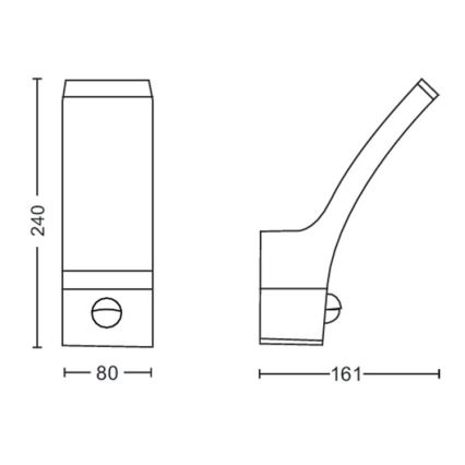 Philips - LED Kinkiet zewnętrzny z czujnikiem LED/12W/230V 2700K IP44