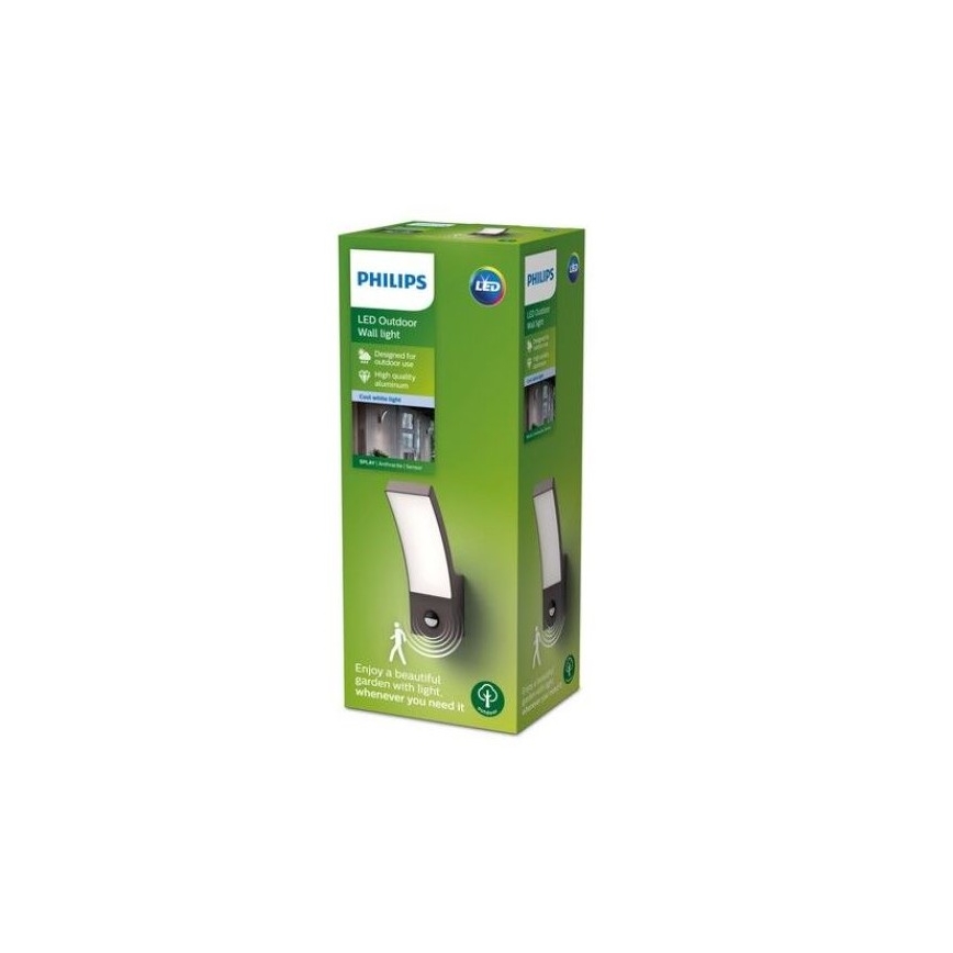 Philips-LED Kinkiet zewnętrzny z czujnikiem LED/12W/230V 4000K IP44