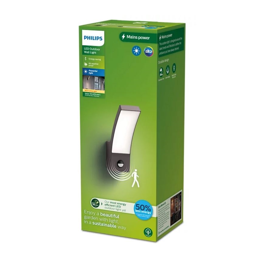 Philips - LED Kinkiet zewnętrzny z czujnikiem SPLAY LED/3,8W/230V IP44