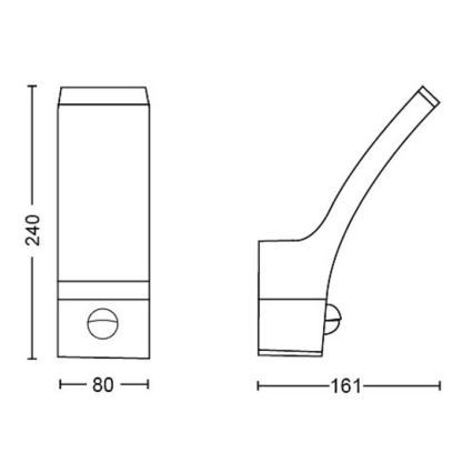 Philips - LED Kinkiet zewnętrzny z czujnikiem SPLAY LED/3,8W/230V IP44