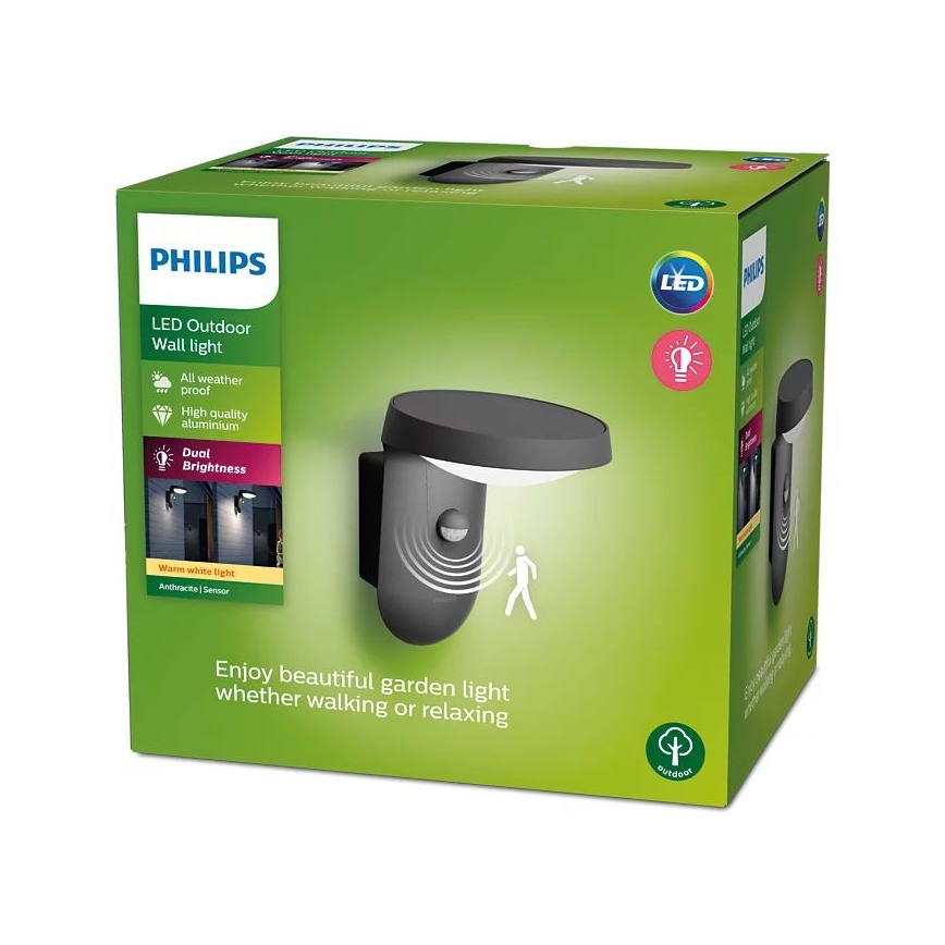 Philips - LED Kinkiet zewnętrzny z czujnikiem LED/9W/230V 2700K IP44