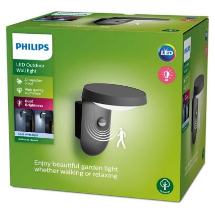 Philips - LED Kinkiet zewnętrzny z czujnikiem LED/9W/230V 4000K IP44