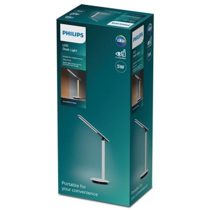 Philips - LED dotykowa lampa stołowa ściemnialna IVORY LED/5W/5V 3000 mAh 2700/3600/5000K CRI 90