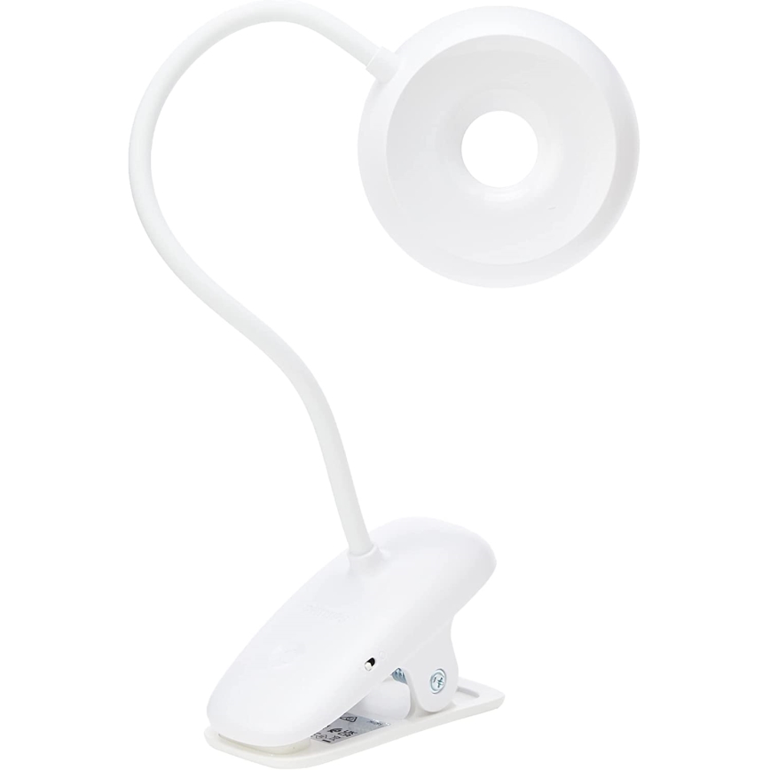 Philips - LED Lampa ściemnialna z klipsem DONUTCLIP LED/3W/5V 1200 mAh CRI 90 biała