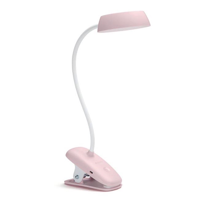 Philips - LED Lampa ściemnialna z klipsem DONUTCLIP LED/3W/5V 1200 mAh CRI 90 różowa