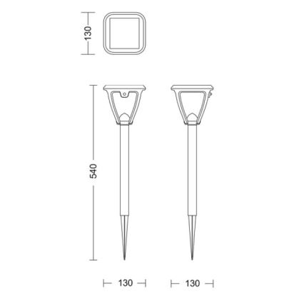 Philips - LED Lampa solarna VAPORA LED/1,5W/3,7V IP44