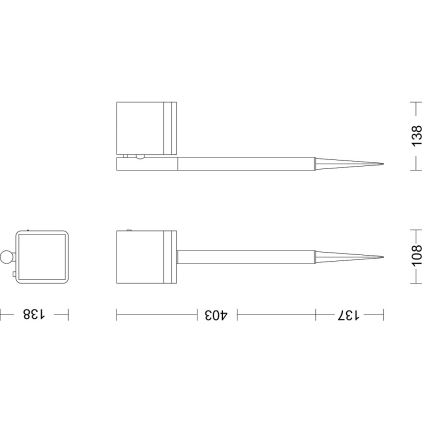 Philips - LED Lampa solarna VIRONA LED/1,8W/3,7V 2700K IP44