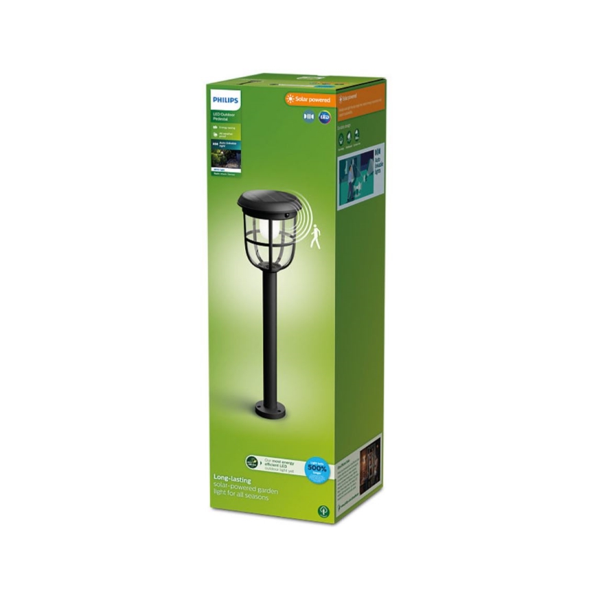 Philips - Lampa solarna LED z czujnikiem ruchu i zmierzchu RADII LED/1,3W/3,7V 2000 mAh 3000K IP44