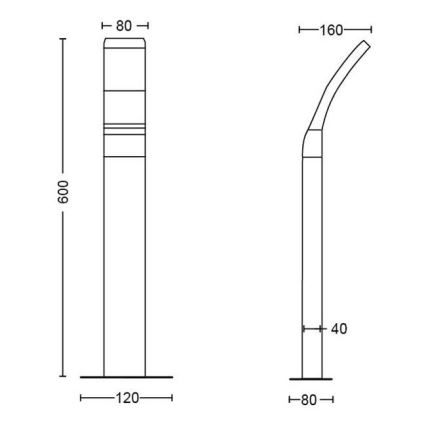 Philips - LED Lampa zewnętrzna LED/12W/230V 2700K 60 cm IP44